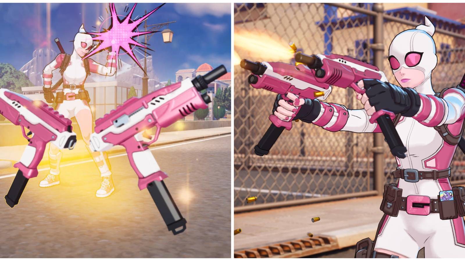 gwenpool in fortnite, gwenpool's dual micro smgs