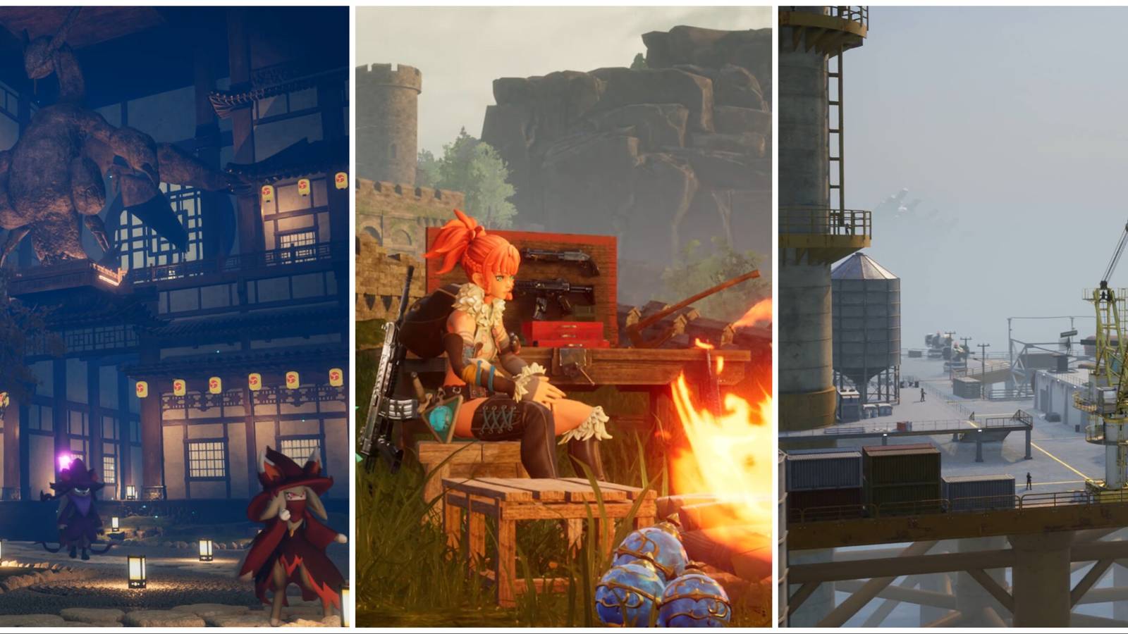 new areas, oil rig, and character by fire and pal spheres