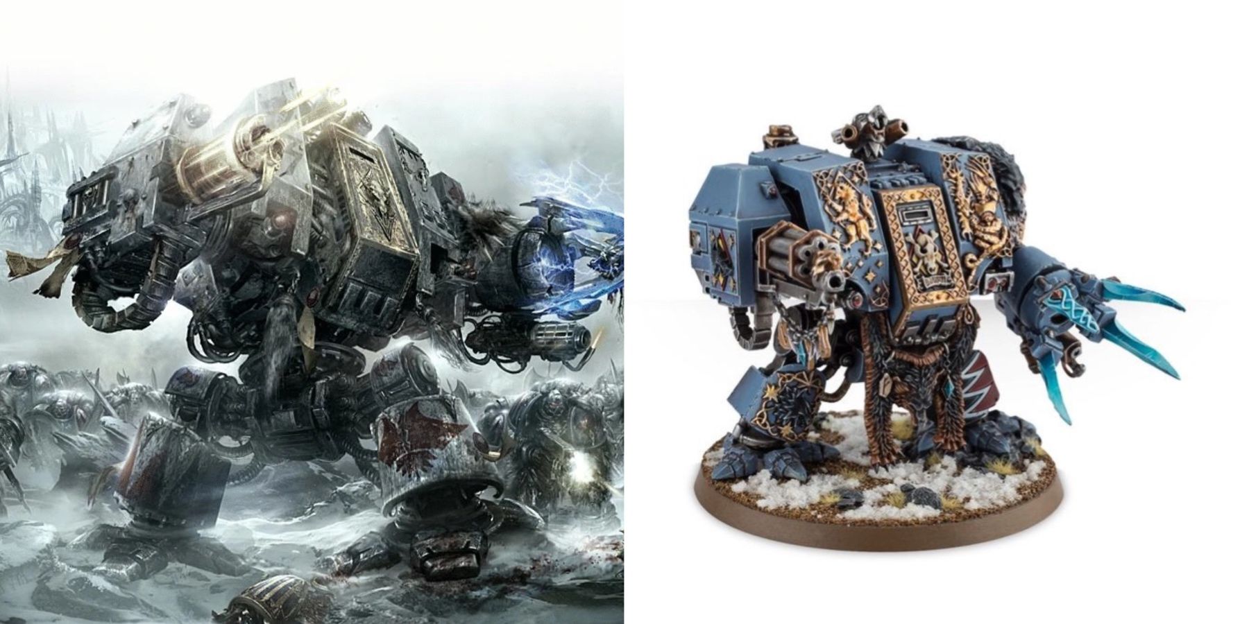 Warhammer 40k: Strongest loyal space marines in The Lore image with Bjorn as dreadnaught and model