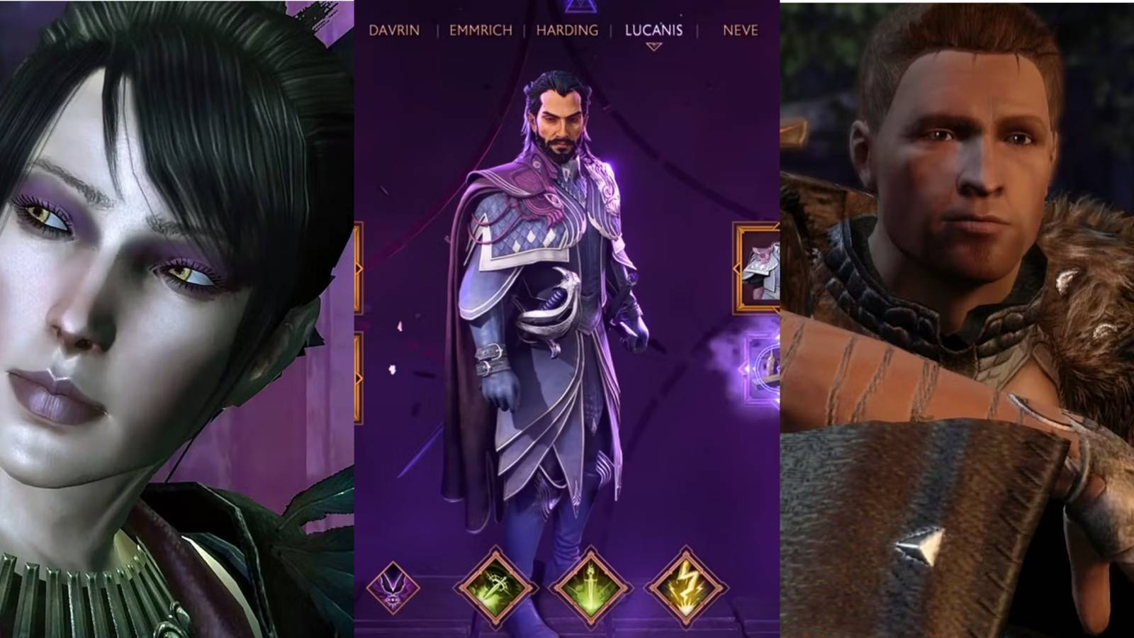 A collage featuring images from Dragon Age