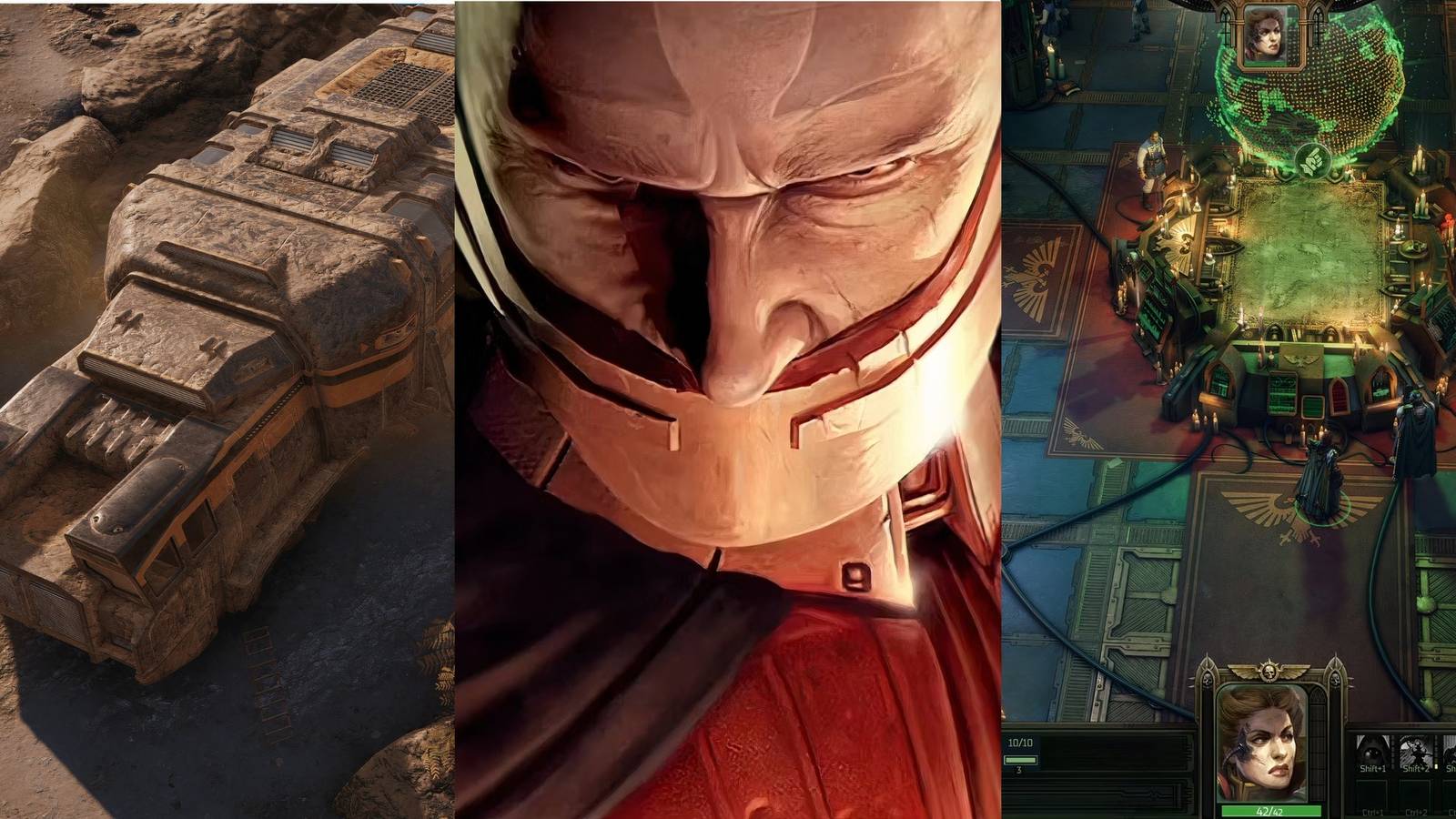 Collage featuring Encased, KOTOR, Rogue Trader