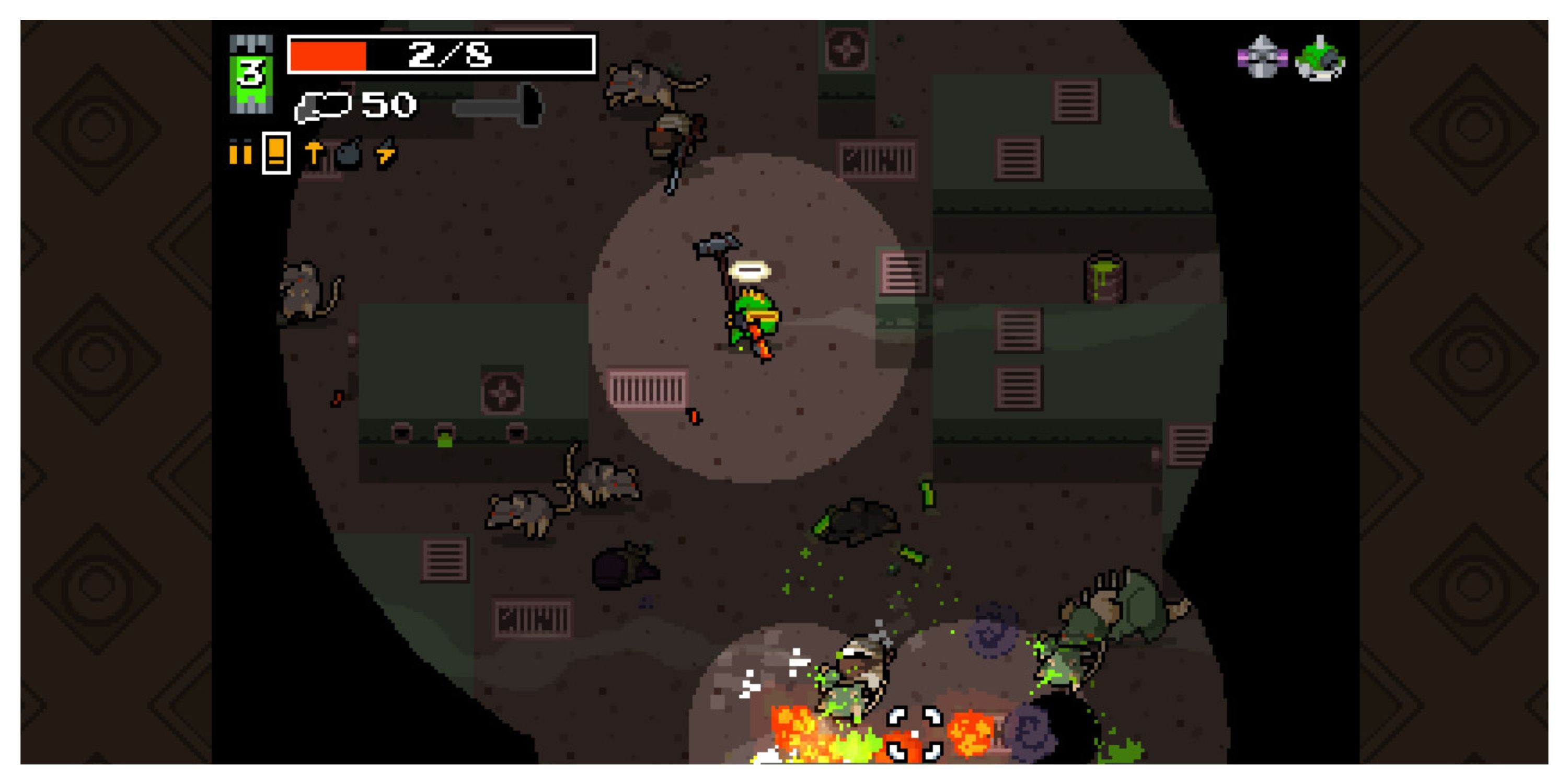 Nuclear Throne - Steam Screenshot (Fighting Rats In The Dark)