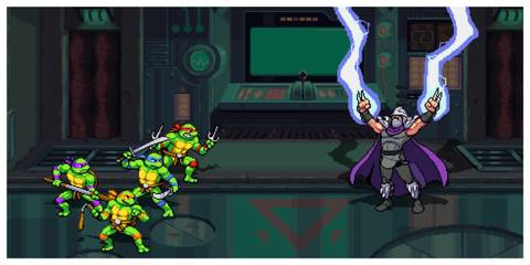 Teenage Mutant Ninja Turtles: Shredder's Revenge - Steam Screenshot (Facing Down Shredder)