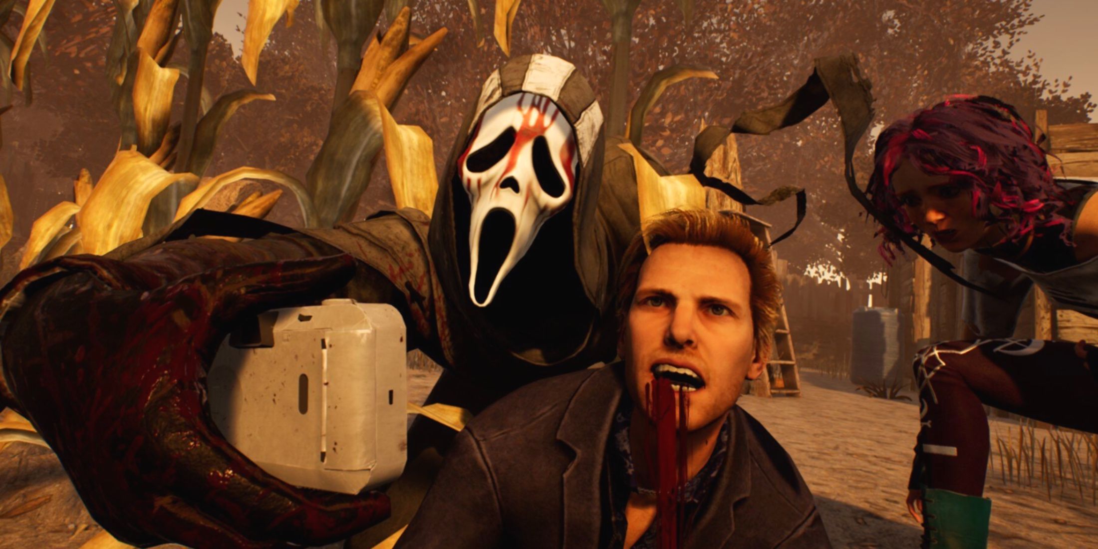 photobomb a mori with Ghostface