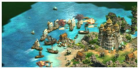 Age Of Empires 2: Definitive Edition - Steam Screenshot (Ships On Fire)
