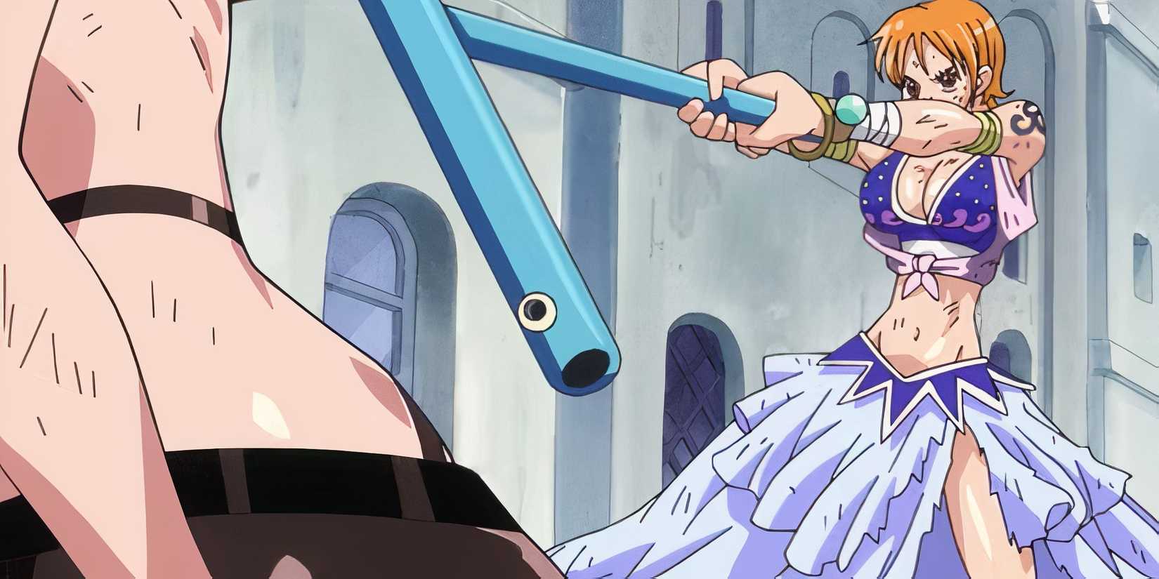 Nami mid fight during the Alabasta arc