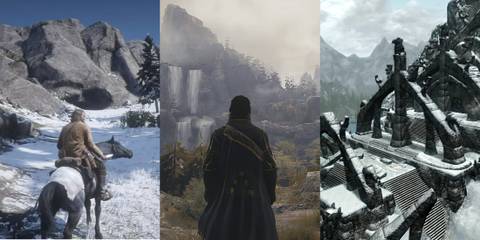 Collage Red Dead Redemption 2, Greedfall, Skyrim