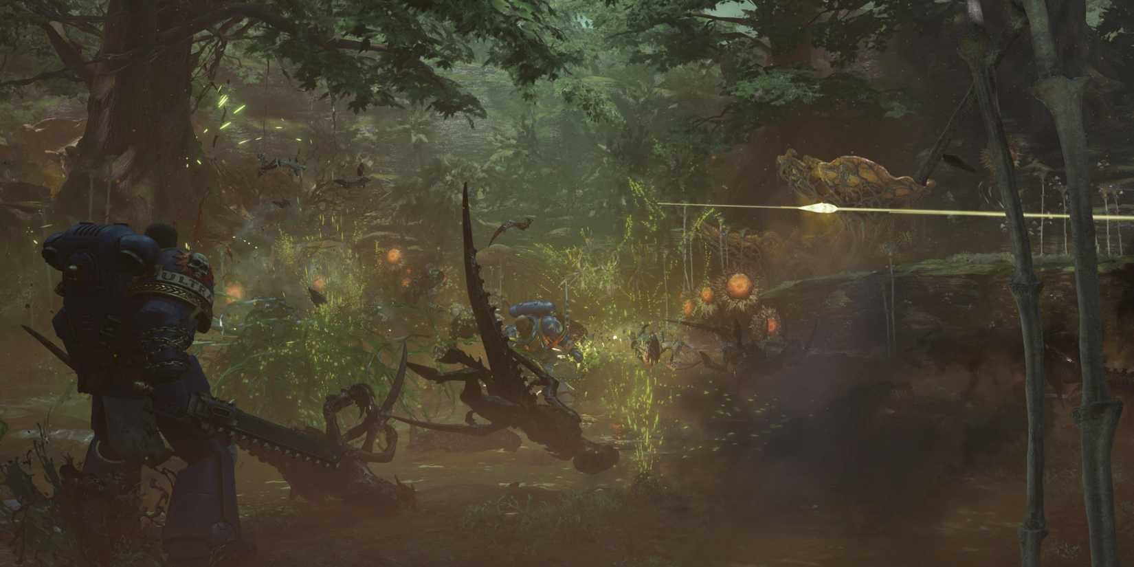 Space Marine 2  - Tyranids Caught In Grenade Blast