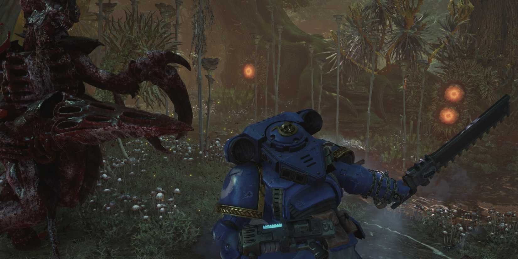 Space Marine 2 - Titus And Tyranid In Combat