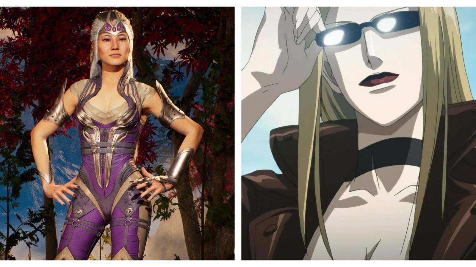 Sindel in MK1 and Trish in DMC Animated Series, two female villains who reformed