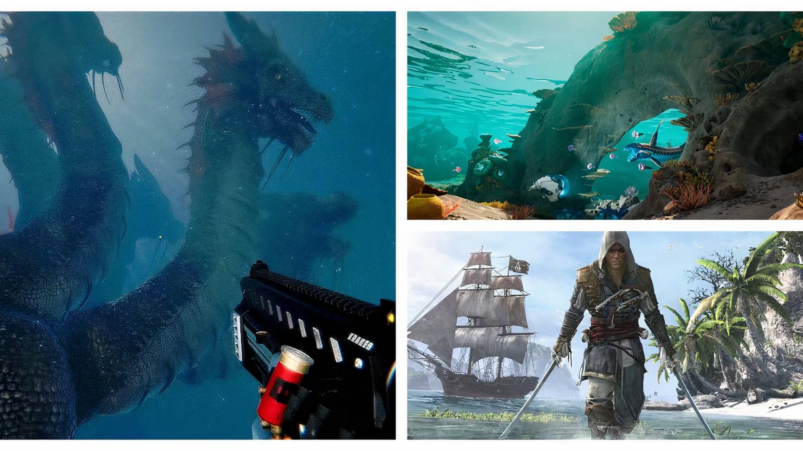 Subnautica, Assassin's Creed Black Flag and Death In The Water 2 - the best underwater combat games