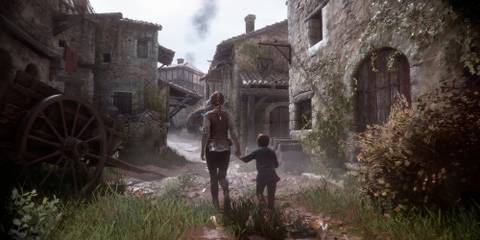 7 Linear Games That Feel Like an Open World Brother and sister enter into a medieval town