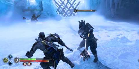 Kratos dodging in God of War Ragnarok