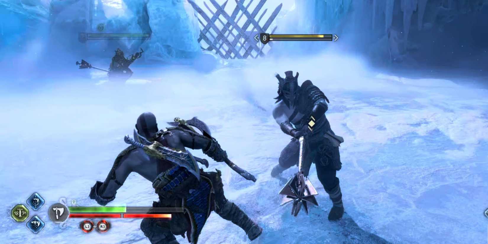 Kratos dodging in God of War Ragnarok