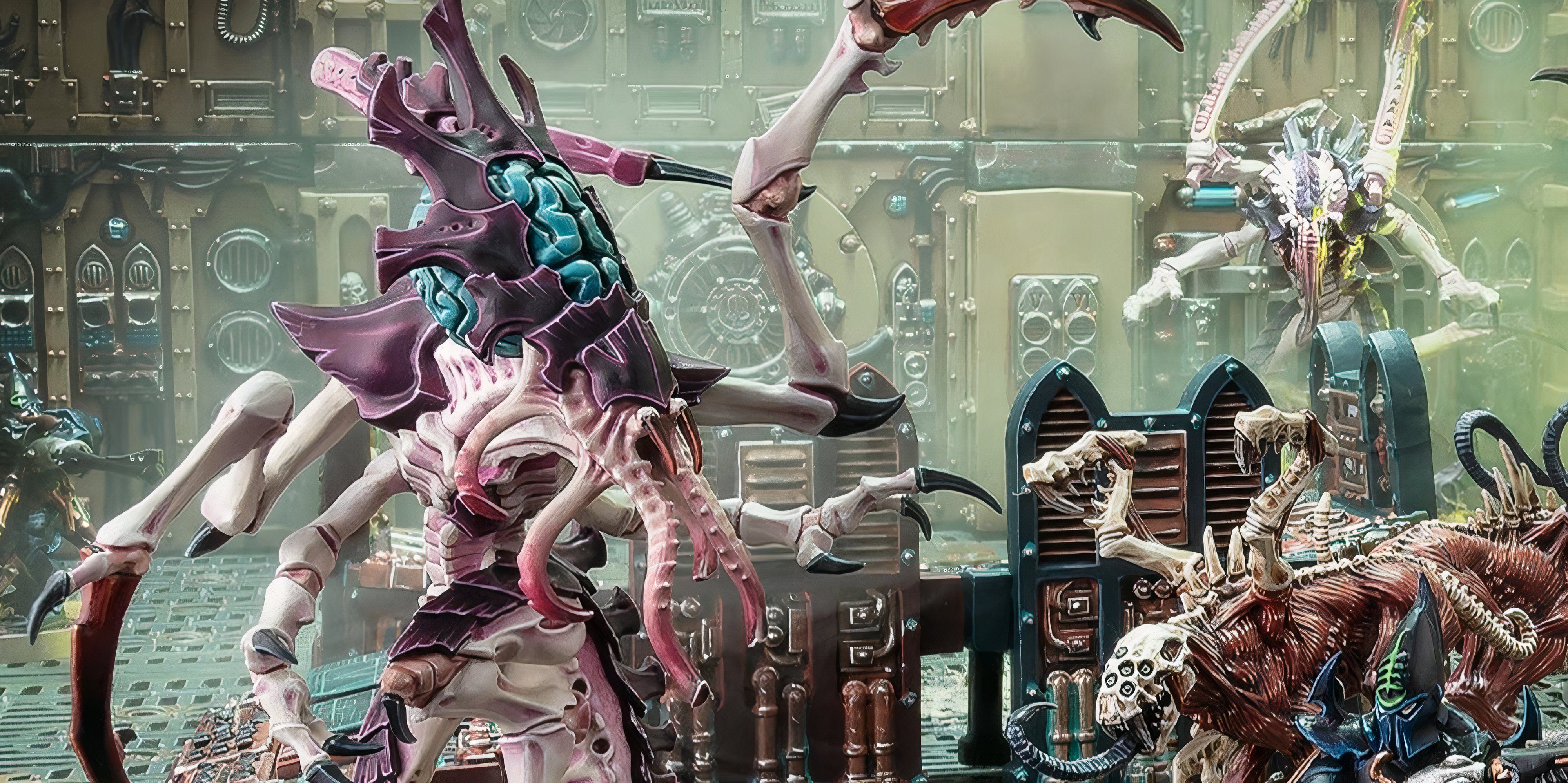 Warhammer 40k: X Reasons to Play Tyranids – Models of Tyrnaids in Battle against Eldar