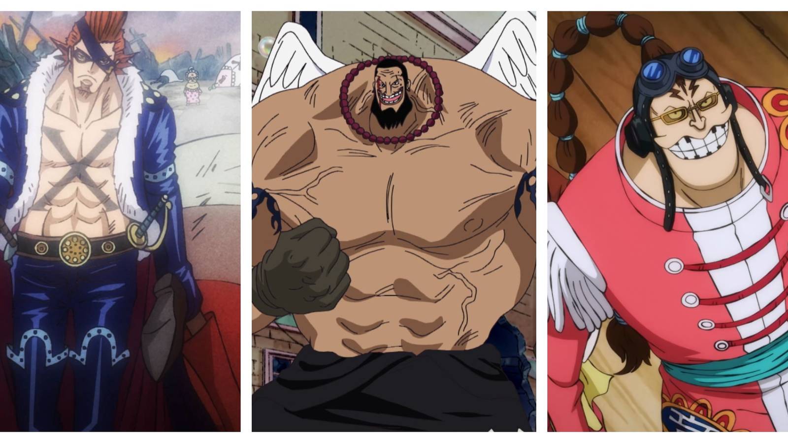 X Drake, Urouge, and Scratchmen Apoo, three captains with unnamed crews