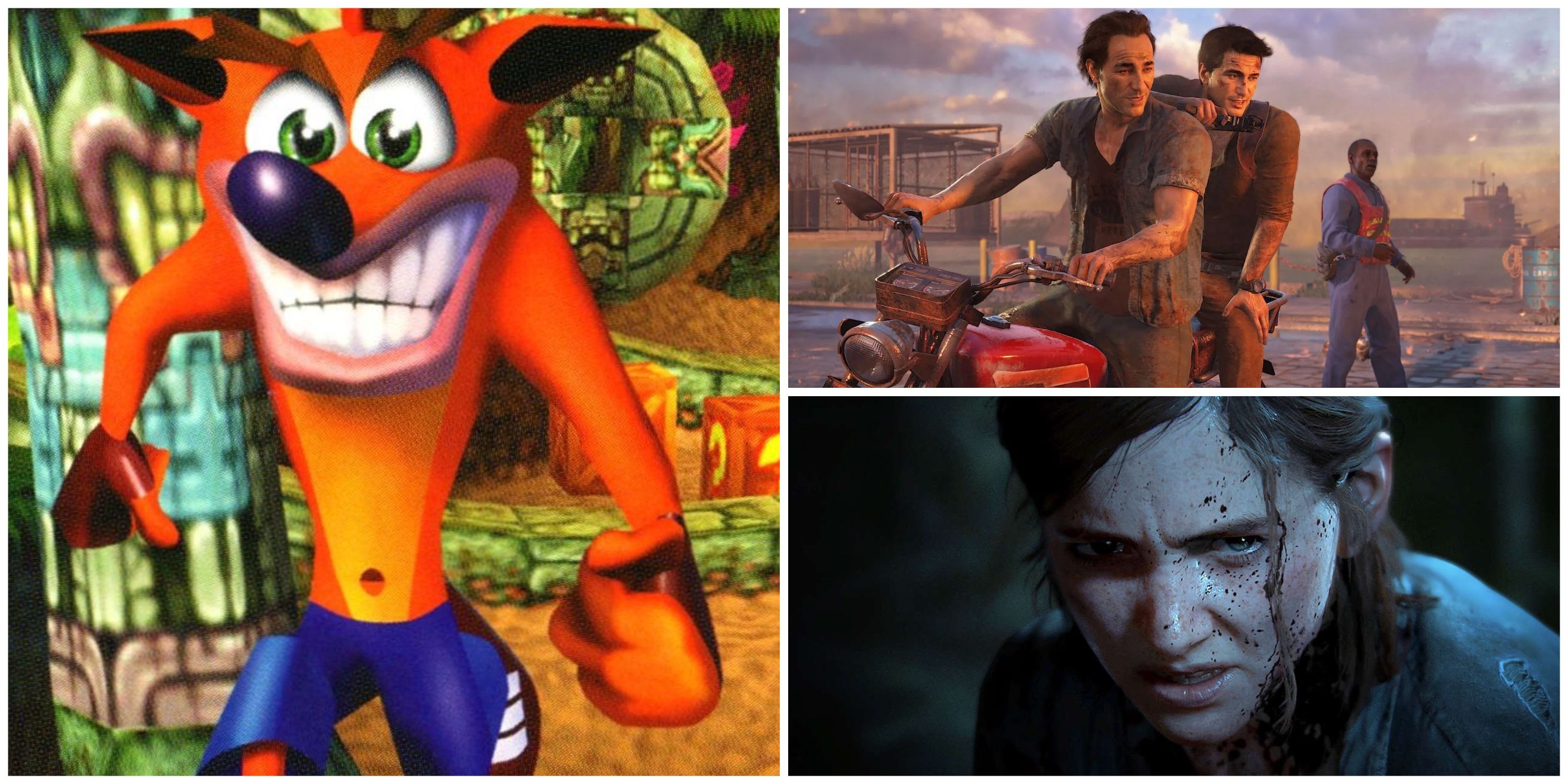 crash bandicoot, uncharted 4, the last of us part 2