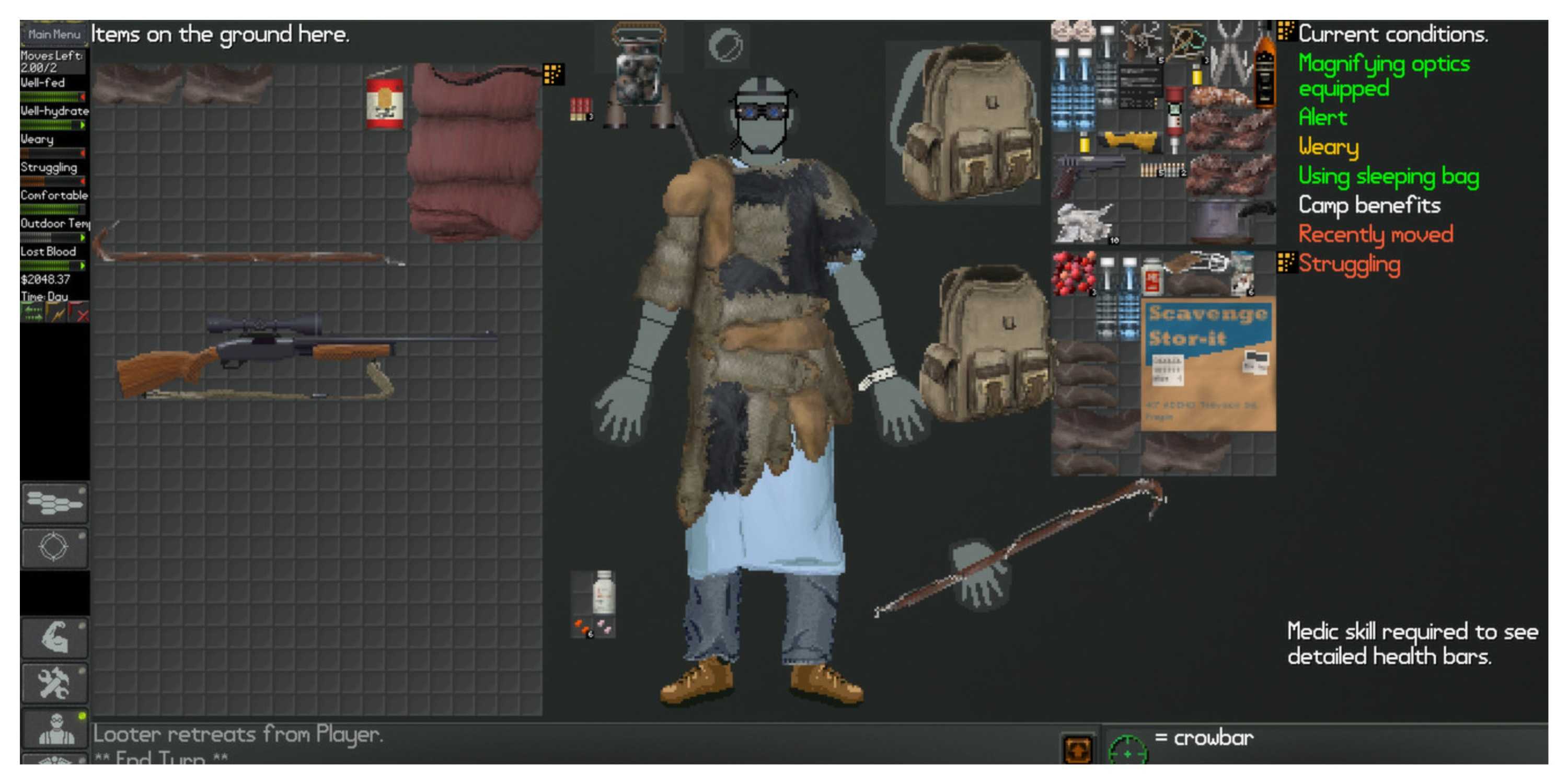 NEO Scavenger - Steam Screenshot (Inventory Menu)