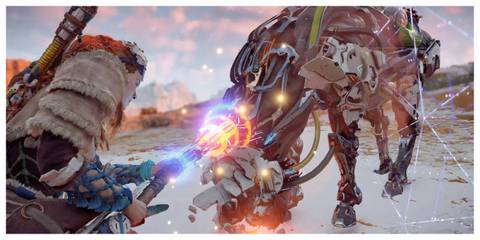 Aloy taking control of mech animal