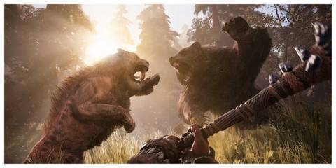 Prehistoric weapons and animals