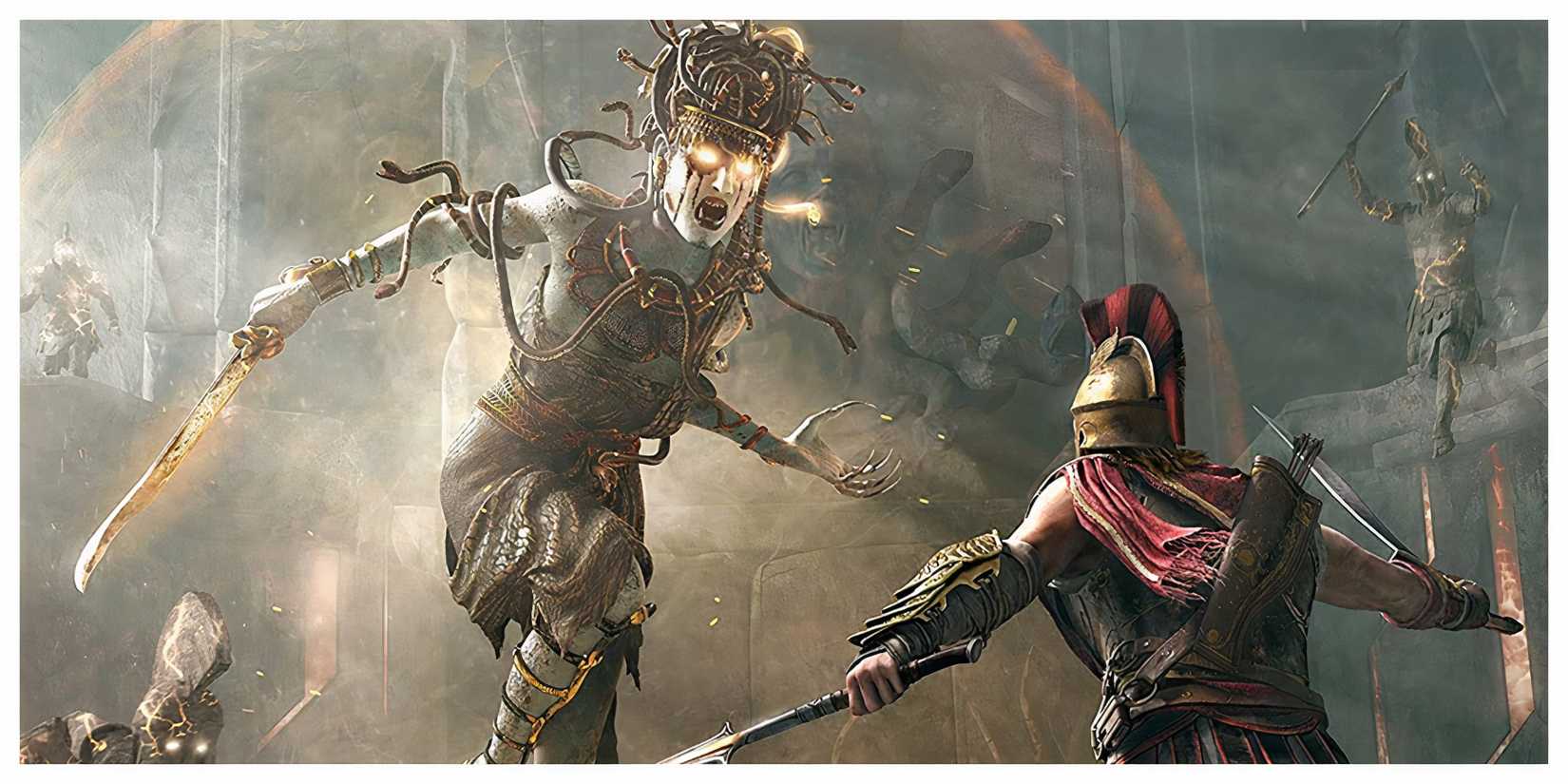 Spartan fighting Medusa