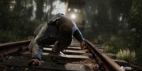 a figure fallen as a train approaches in the vanishing of ethan carter