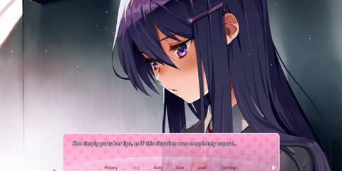 Monika sad in Doki Doki Literature Club Plus