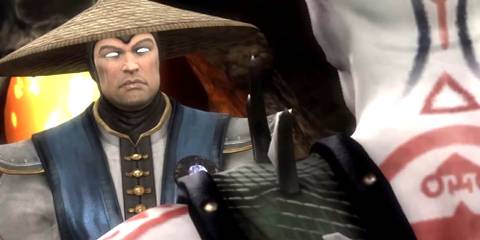 Raiden confronting Quan Chi in Mortal Kombat 9