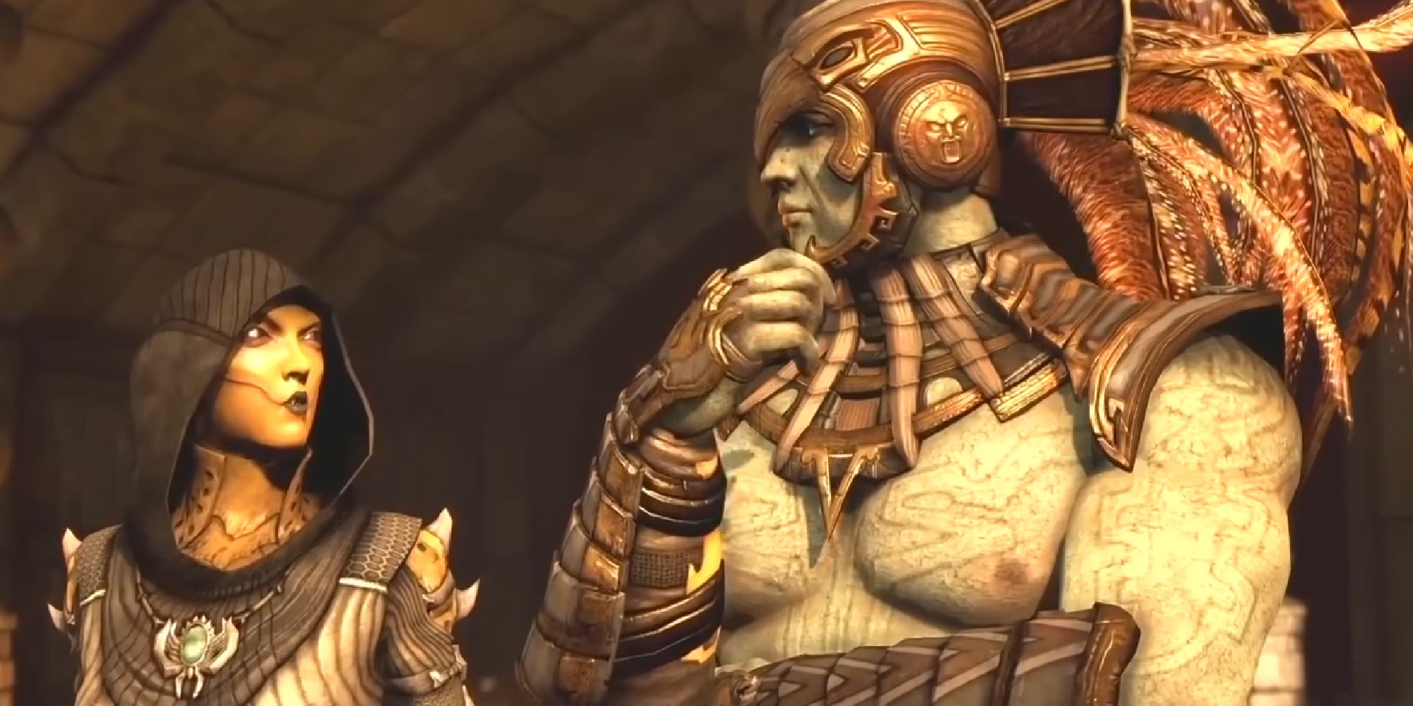 Kotal Kahn and D'Vorah in Mortal Kombat X