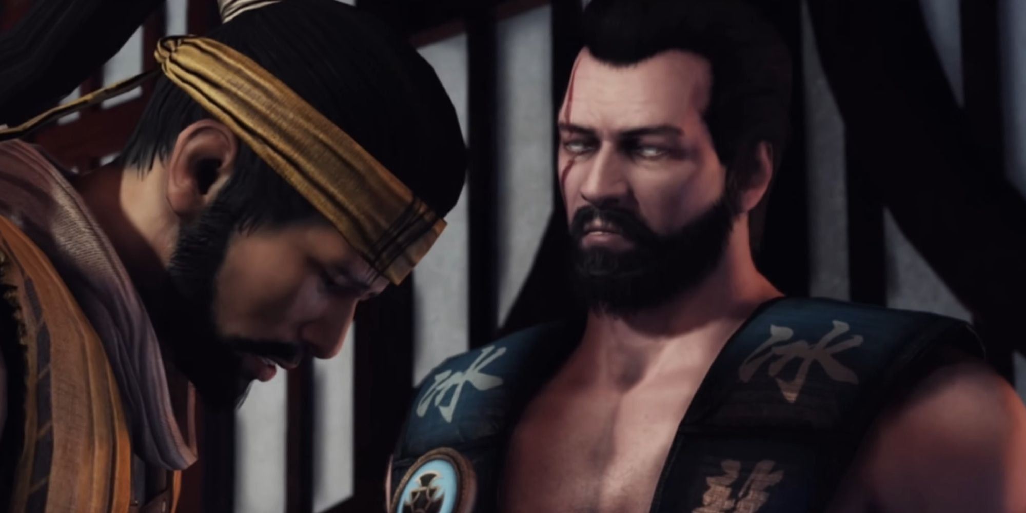 Kuai Liang as Sub-Zero speaking with Hanzo in Mortal Kombat X