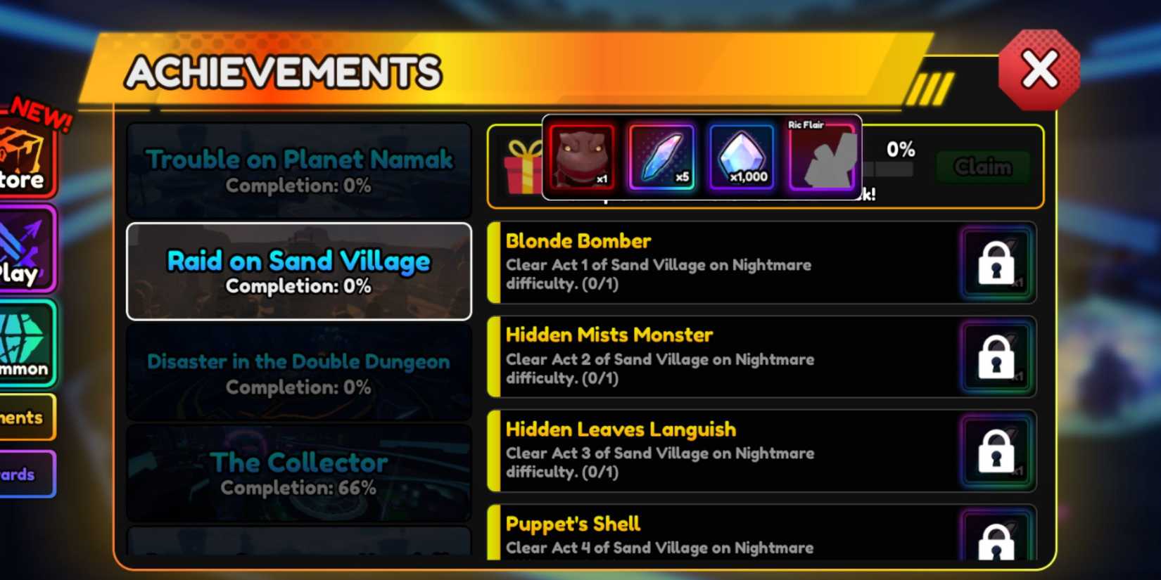 Anime Vanguards achievements