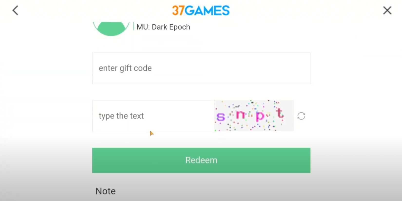 MU: Dark Epoch the codes tab