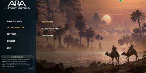 main title screen multiplayer game ara history untold