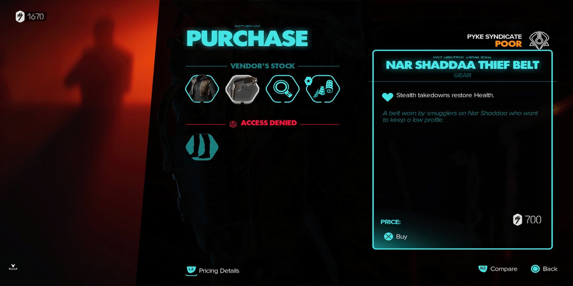 Nar Shaddaa Thief Belt in Star Wars Outlaws