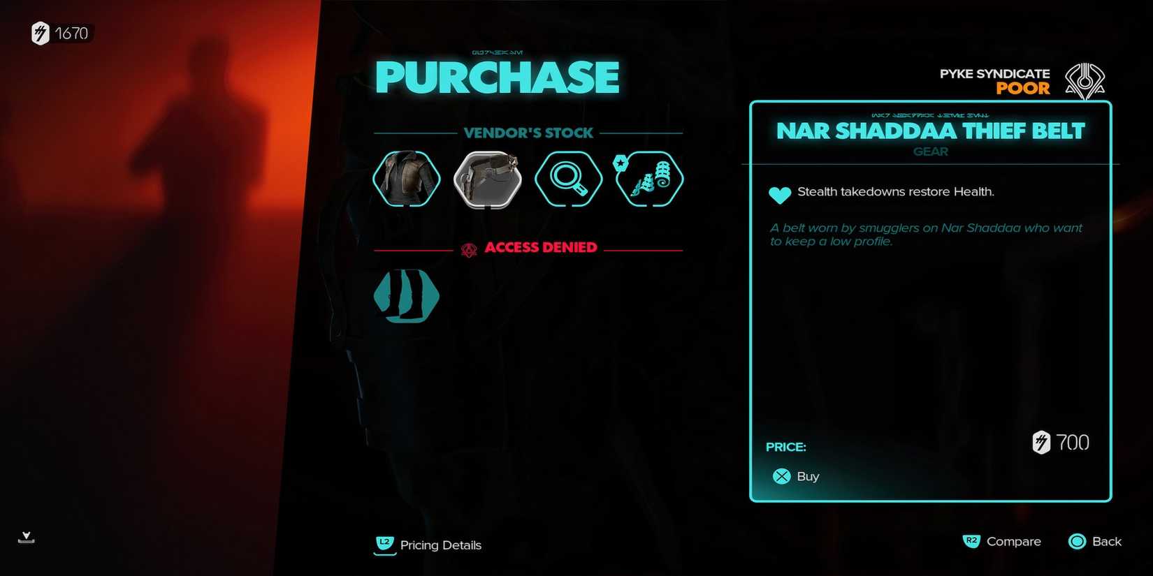 Nar Shaddaa Thief Belt in Star Wars Outlaws