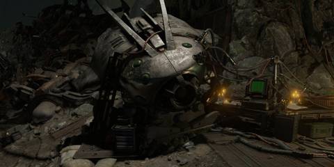 Necron Canoptek Tomb Stalker head in Space Marine 2