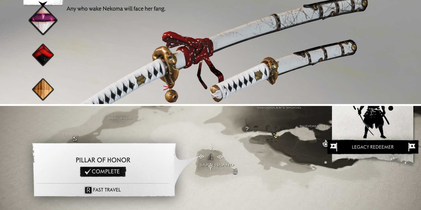 nekoma's fang pillar of honor location in ghost of tsushima