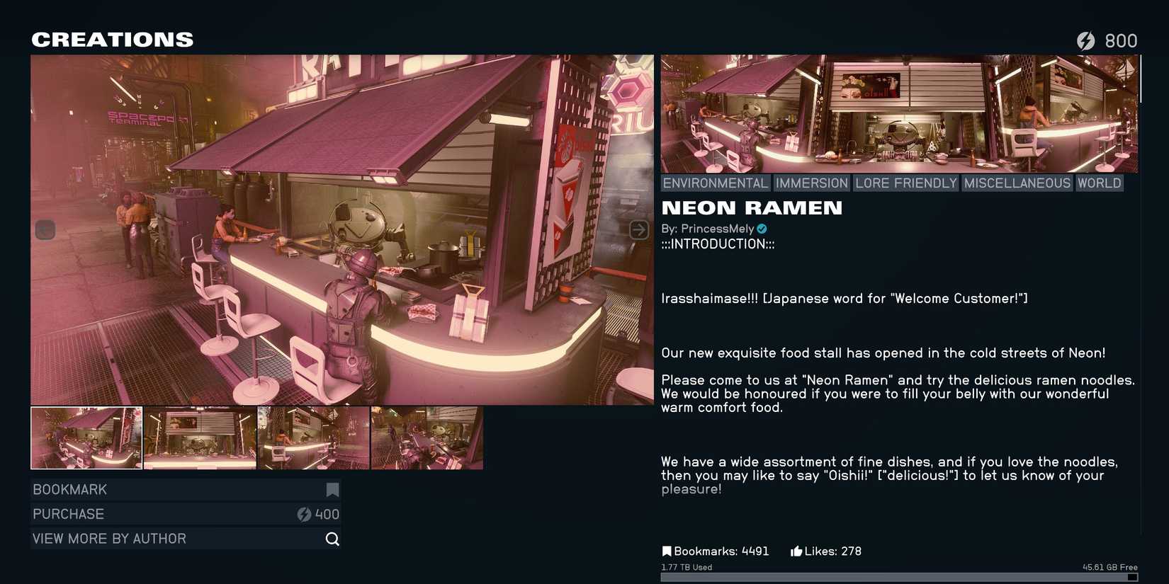 Neon Ramen in Starfield