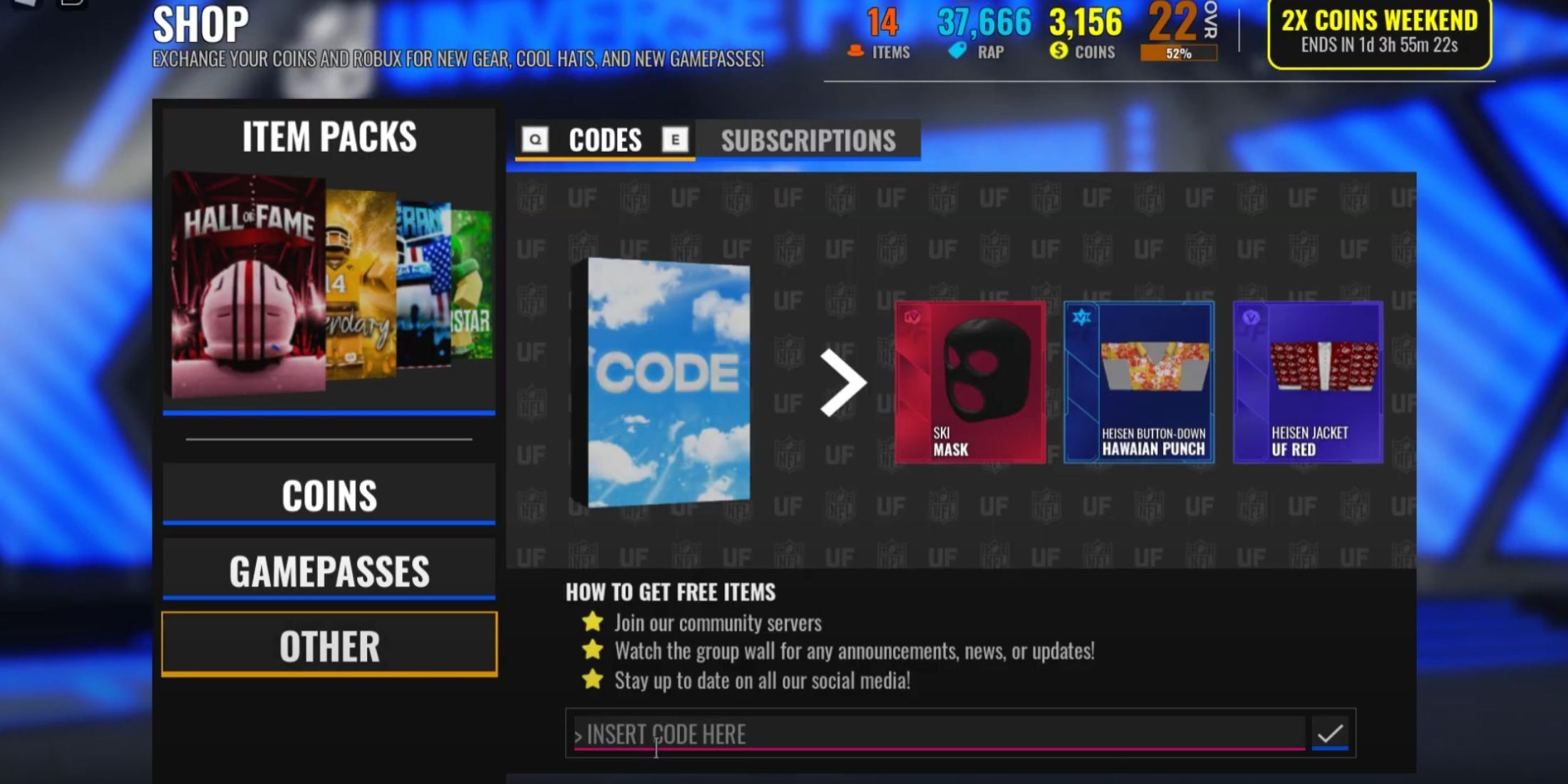 Roblox: NFL Universe Football Codes