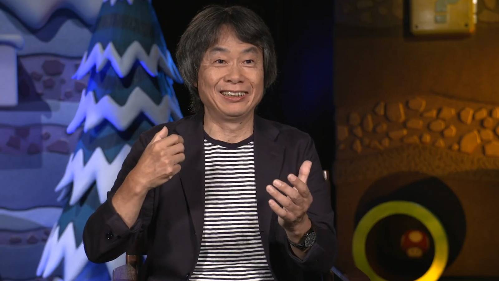 Nintendo Shigeru Miyamoto Talking to camera