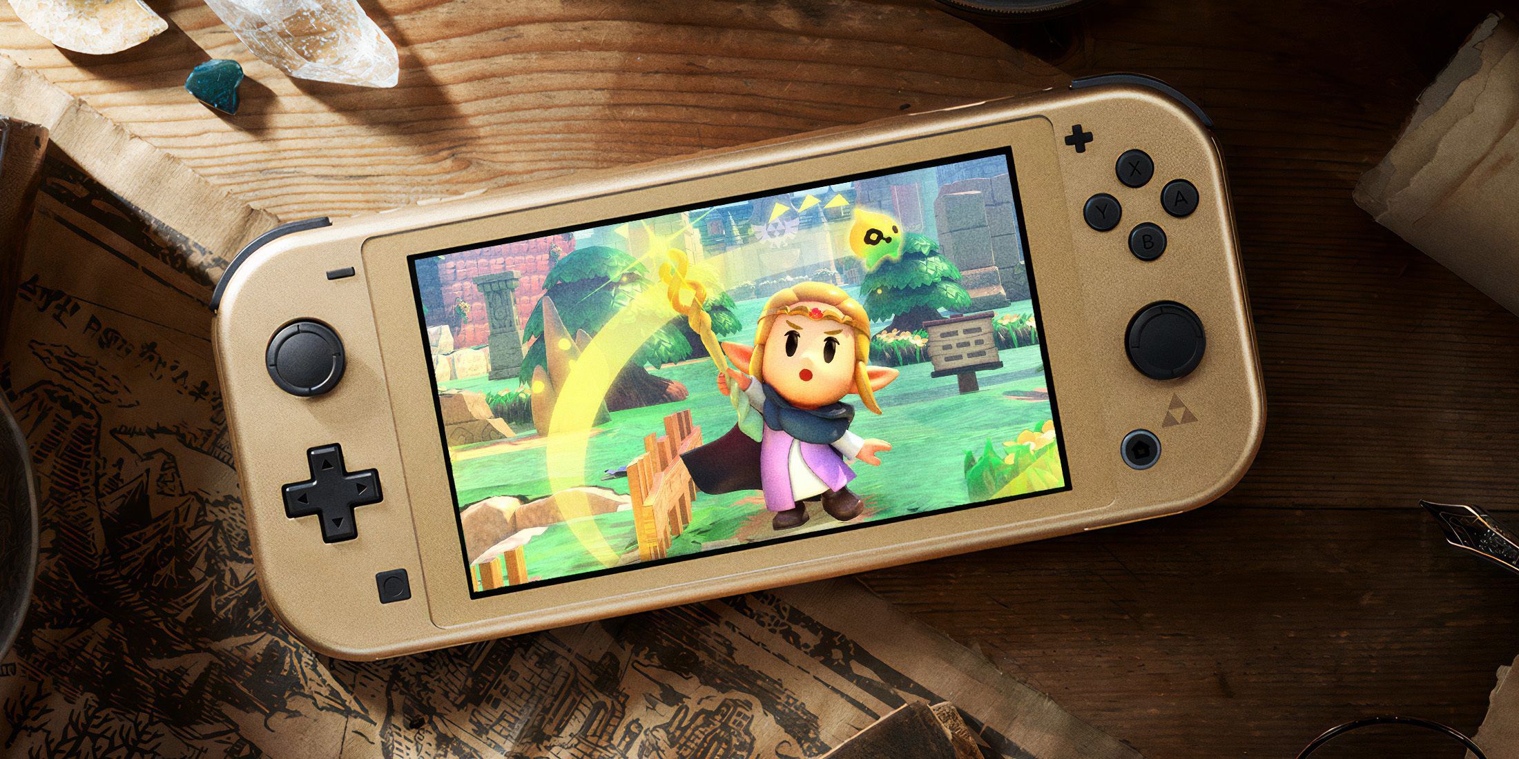 Nintendo Switch Lite Zelda Echoes of Wisdom lifestyle shot