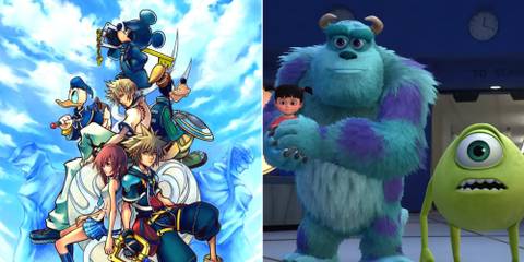 Official KH2 cover art, and Mike, Sully and Boo in KH3.