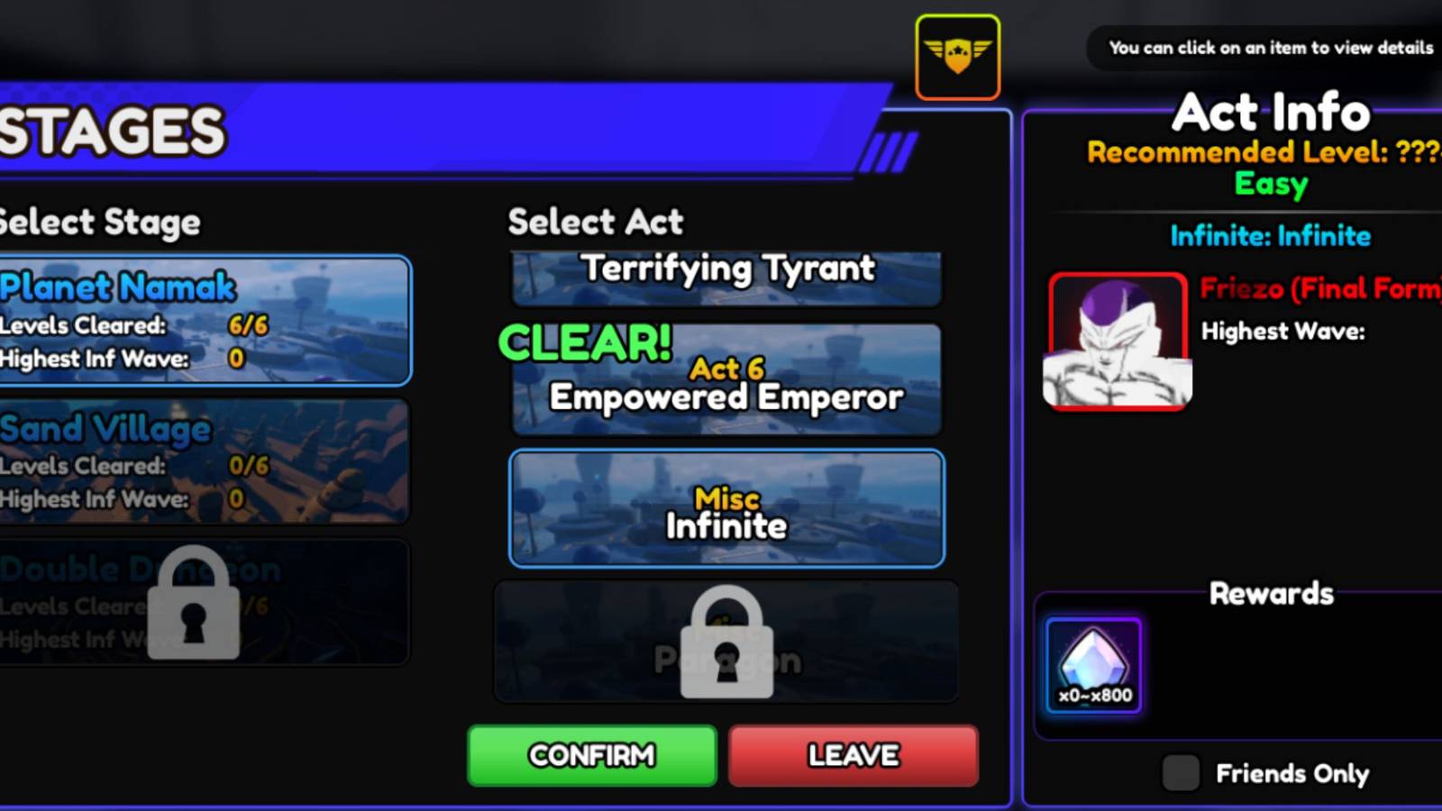 Anime Vanguards Paragon Stages