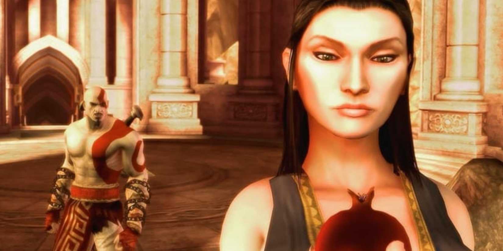 Persephone and Kratos in 'God of War: Chains of Olympus'