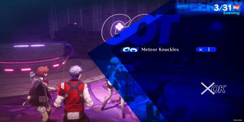 The Player Collecting The Meteor Knuckles 