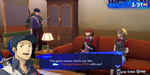 Aigis, Junpei, and Yukari Hanging Out In The Dorm 