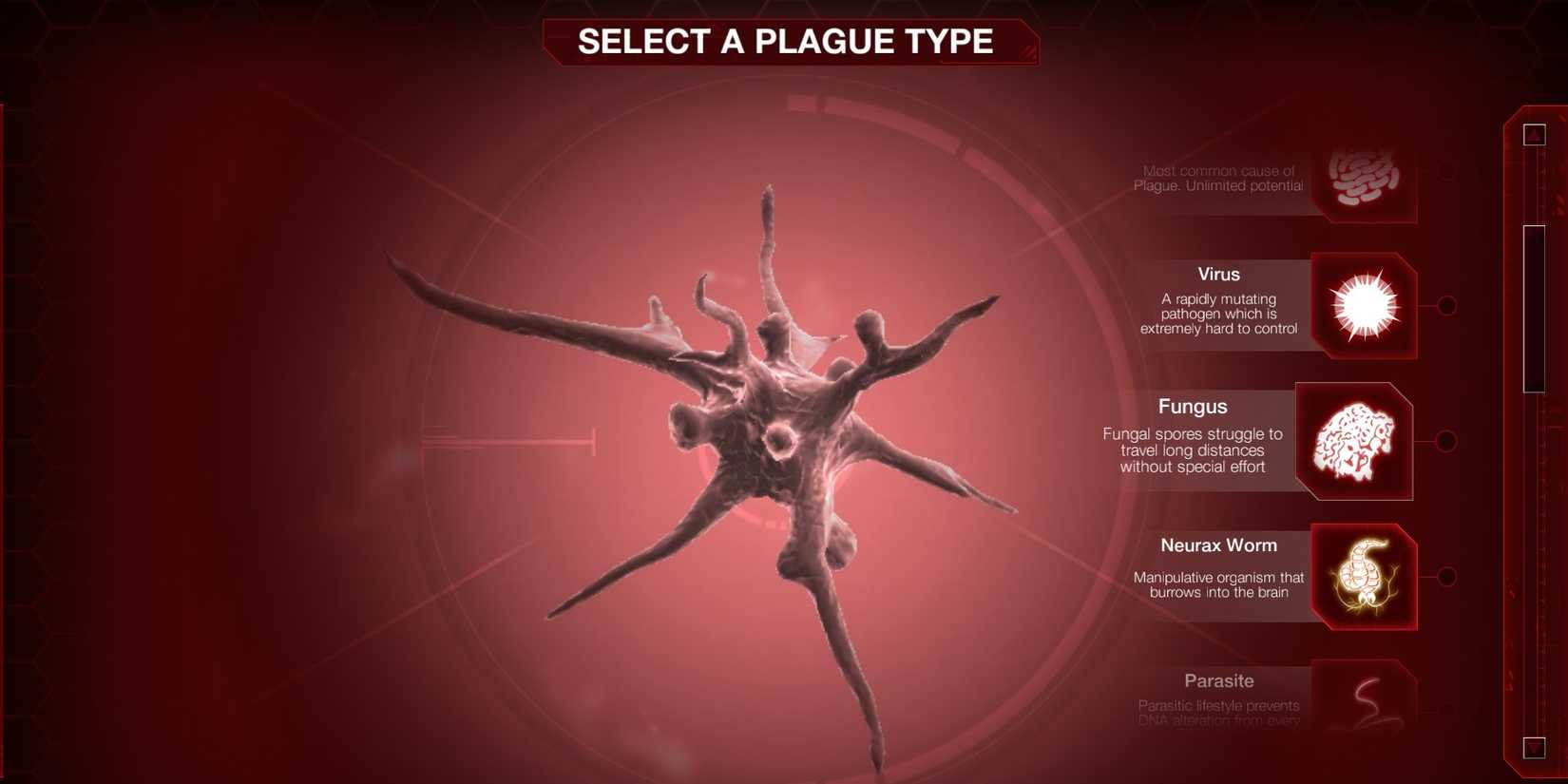choosing a virus type in Plague Inc.