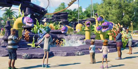 planet coaster 2 singing eels ride scenery