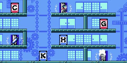 Playing a ninja mini-game Retro Game Challenge