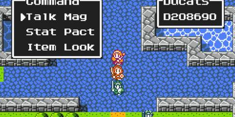 Playing an RPG mini-game in Retro Game Challenge